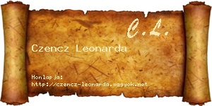 Czencz Leonarda névjegykártya